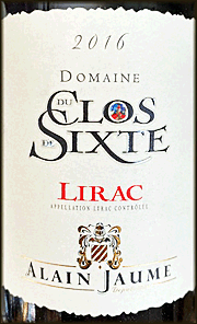 Alain Jaume 2016 Domaine du Clos de Sixte