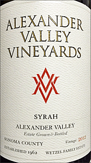Alexander Valley Vineyards 2012 Syrah