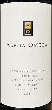 Alpha Omega 2021 Drew Block Stricker Vineyard Cabernet Sauvignon