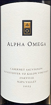 Alpha Omega 2023 Beckstoffer To Kalon Vineyard Cabernet Sauvignon
