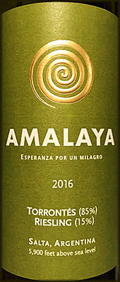 Amalaya 2016 Torrontes Riesling