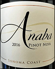 Anaba 2016 Sonoma Coast Pinot Noir