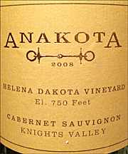 Anakota 2008 Helena Dakota Cabernet