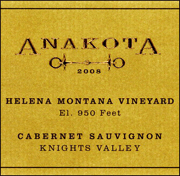 Anakota 2008 Helena Montana Cabernet