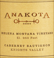 Anakota 2009 Helena Montana Cabernet