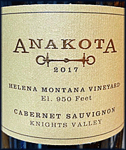 Anakota 2017 Helena Montana Cabernet Sauvignon