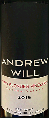Andrew Will 2015 Two Blondes Vineyard