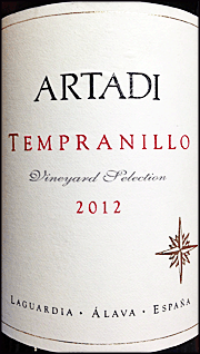 Artadi 2012 Vineyard Selection Tempranillo