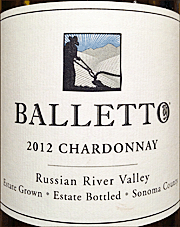 Balletto 2012 Russian River Valley Chardonnay