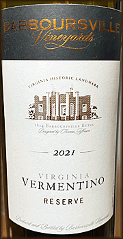 Barboursville 2021 Reserve Vermentino