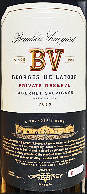 Beaulieu Vineyard 2019 Georges de Latour Private Reserve Cabernet Sauvignon