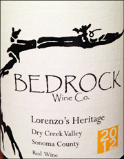 Bedrock Wine 2012 Lorenzo's Heritage
