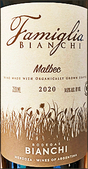 Bianchi 2020 Organic Malbec