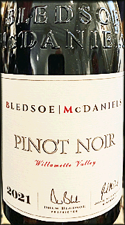 Bledsoe McDaniels 2021 Pinot Noir