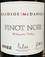 Bledsoe McDaniels 2022 Willamette Valley Pinot Noir