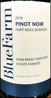 Blue Farm 2016 King Ridge Vineyard Pinot Noir 