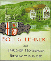 Bollig Lehnert 2011 Dhroner Hofberger Auslese Riesling