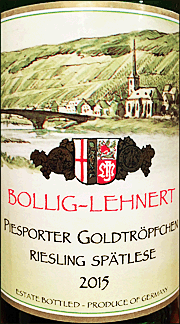 Bollig Lehnert 2015 Piesporter Goldtropfchen Spatlese Riesling