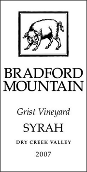 Bradford Mountain 2007 Grist Vineyard Syrah