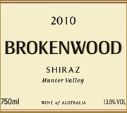 Brokenwood 2010 Hunter Valley Shiraz