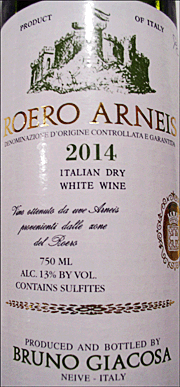 Bruno Giacosa 2014 Roero Arneis