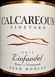 Calcareous 2012 Kate's Vineyard Zinfandel