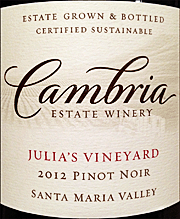 Cambria 2012 Julia's Vineyard Pinot Noir