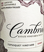 Cambria 2013 Tepusquet Syrah