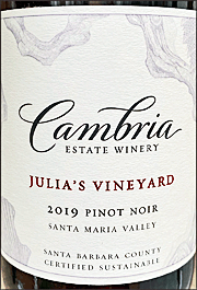 Cambria 2019 Julia's Vineyard Pinot Noir