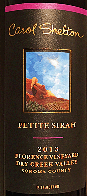 Carol Shelton 2013 Florence Vineyard Petite Sirah