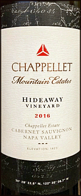Chappellet 2016 Hideaway Cabernet Sauvignon