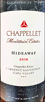 Chappellet 2018 Hideaway Cabernet Sauvignon