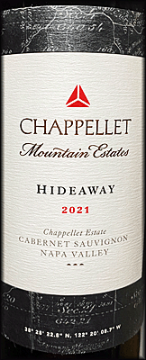 Chappellet 2021 Hideaway Cabernet Sauvignon
