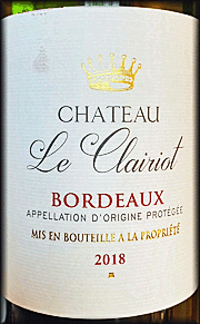 Chateau Le Clairiot 2018