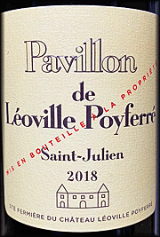 Leoville Poyferre 2018 Pavillon de Leoville Poyferre