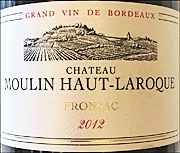 Chateau Moulin Haut Laroque 2012