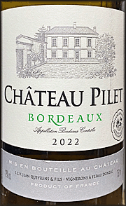 Chateau Pilet 2022 Bordeaux Blanc