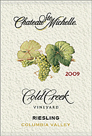 Chateau Ste Michelle 2009 Cold Creek Riesling