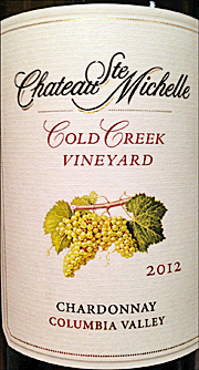 Chateau Ste. Michelle 2012 Cold Creek Vineyard Chardonnay