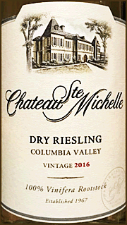 Ken's wine review of 2016 Chateau Ste Michelle Riesling "Dry"