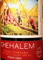 Chehalem 2012 Three Vineyard Pinot Gris