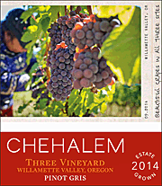 Chehalem 2014 Three Vineyard Pinot Gris