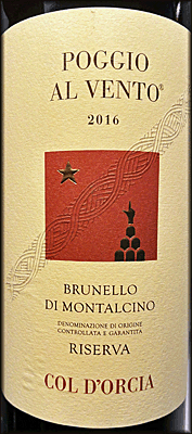 Col d'Orcia 2016 Brunello di Montalcino Poggio al Vento Riserva