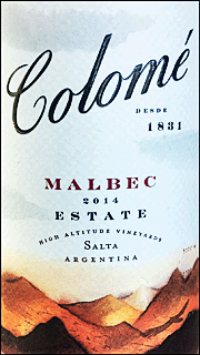 Colome 2014 Estate Malbec