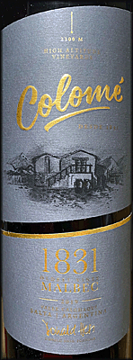 Colome 2019 1831 Malbec