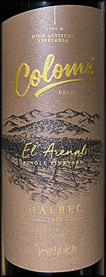 Colome 2020 El Arenal Malbec