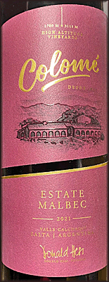 Colome 2021 Estate Malbec