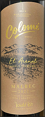 Colome 2022 El Arenal Malbec