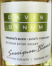 Davis Bynum 2020 Virginia's Block Sauvignon Blanc