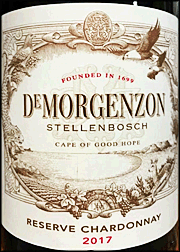 De Morgenzon 2017 Reserve Chardonnay